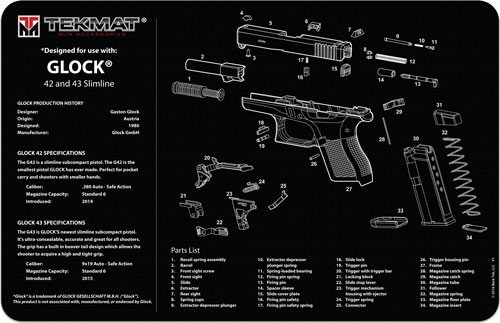 TEKMAT PISTOL MAT FOR GLK 42/43 BLK - for sale