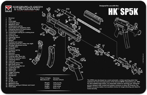 TEKMAT PISTOL MAT H&K SP5K - for sale