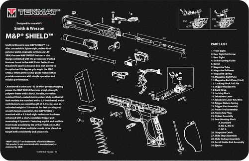 TEKMAT PISTOL MAT S&W M&P SHIELD BLK - for sale