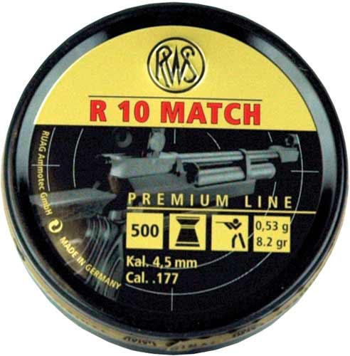 RWS PELLETS 177 R10 MATCH 8.2 GRAINS 500-PACK - for sale