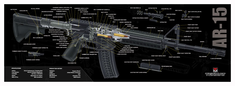 TEKMAT CUTAWAY RIFLE MAT AR15 BLK - for sale