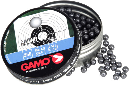 GAMO .177 LEAD ROUNDBALL BB'S 8.2 GRAINS 250PK TIN - for sale