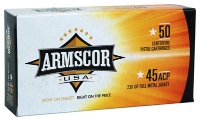 ARMSCOR 45 ACP 230GR FMJ 50RD 20BX/CS MADE IN USA - for sale