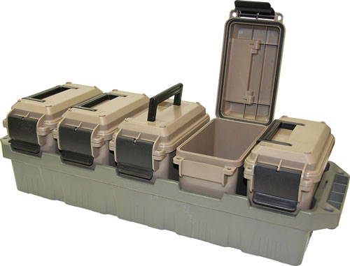 MTM 5-CAN AMMO CRATE MINI W/5 AC15 MINI AMMO CANS GRN/DK ERT - for sale