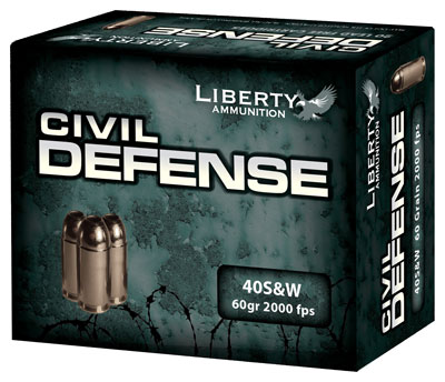 LIBERTY CIVIL DEFENSE 40 SW 60GR HP 20RD 10BX/CS - for sale