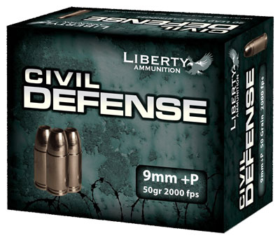 LIBERTY CIVIL DEFENSE 9MM LUGER 50GR HP 20RD 10BX/CS - for sale