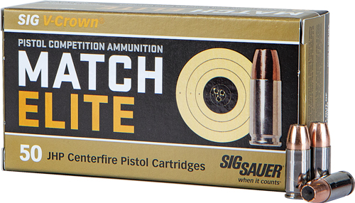 SIG 9MM LUGER 147GR ELITE COMPETITION JHP 50RD 20BX/CS - for sale