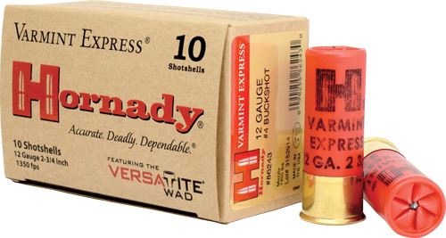 HORNADY 12GA 2.75" #4 BUCK 24 PELLETS 10RD 10BX/CS - for sale