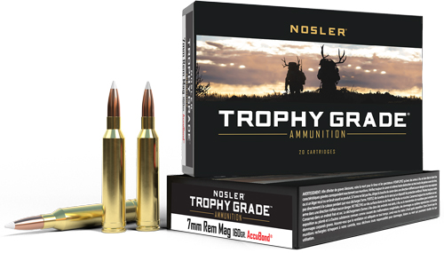 NOSLER TROPHY GRADE 7MM REM MAG 160GR ACUBOND 20RD 10BX/CS - for sale