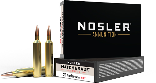 NOSLER MATCH GRADE 26 NOSLER 140GR CUSTOM HPBT 20RD 10BX/C< - for sale