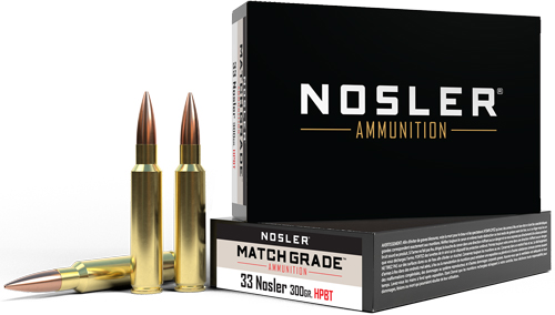 NOSLER MATCH GRADE 33 NOSLER 300GR CUSTOM HPBT 20RD 10BX/C< - for sale