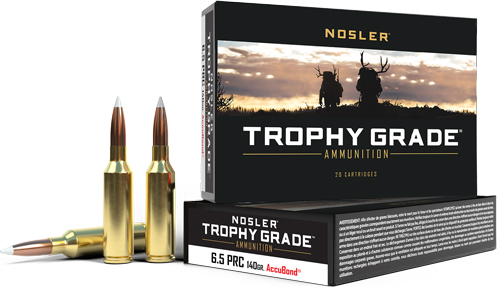 NOSLER TROPHY GRADE 6.5 PRC 140GR ACCUBOND TIP 20RD 10BX/C - for sale