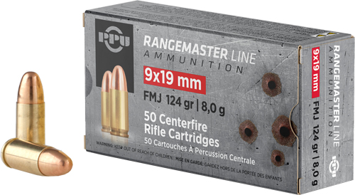 PPU RANGEMASTER 9MM LUGER 124GR FMJ 50RD 20BX/CS - for sale