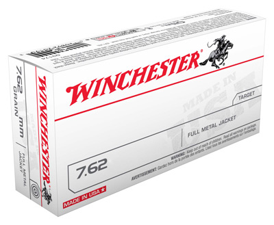 WINCHESTER USA 7.62MM/308WIN 147GR FMJ 20RD 10BX/CS < - for sale