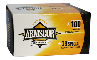 ARMSCOR 38 SPECIAL 158GR FMJ 100RD 12BX/CS - for sale