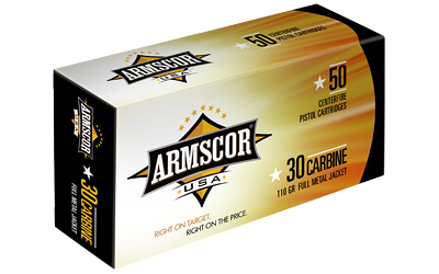 ARMSCOR 30 CARBINE 110GR FMJ 50RD 20BX/CS MADE IN USA - for sale