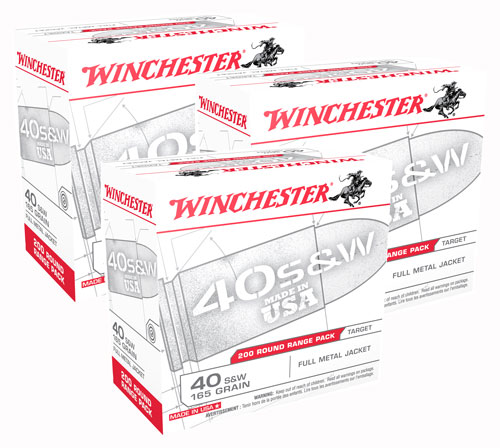 WINCHESTER USA 40SW 165GR FMJ 600RD CASE LOT - for sale