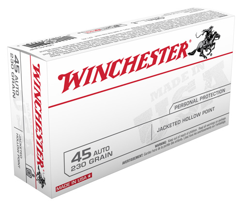 WINCHESTER USA 45 ACP 230GR JHP 50RD 10BX/CS - for sale