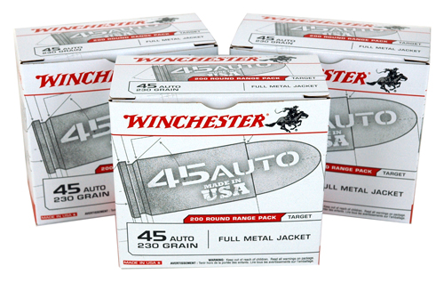 WINCHESTER USA 45ACP 230GR FMJ-RN 600RD CASE LOT - for sale