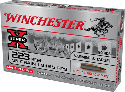 WINCHESTER SUPER-X 223REM 55GR BTHP 20RD 25BX/CS - for sale