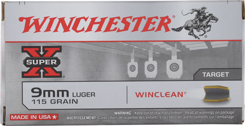 WINCHESTER WINCLEAN 9MM LUGER 115GR JSP 50RD 10BX/CS - for sale