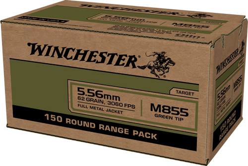 WINCHESTER USA 5.56X45 CASE LOT 62GR GREEN TIP 600RD CASE - for sale
