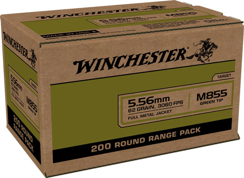 WINCHESTER USA 5.56X45 CASE LOT 62GR GREEN TIP 800RD CASE - for sale