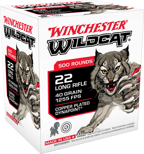 WINCHESTER WILDCAT 22LR 40GR LEAD-RN 1255FPS 500RD 10BX/CS - for sale