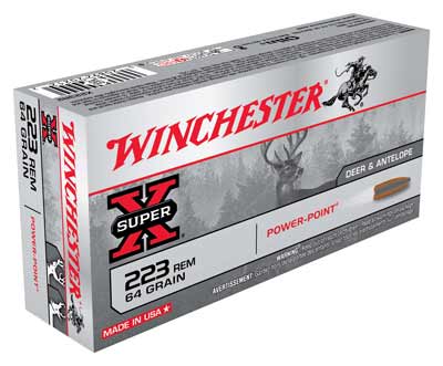 WINCHESTER SUPER-X 223 REM 64GR POWER POINT 20RD 10BX/CS - for sale