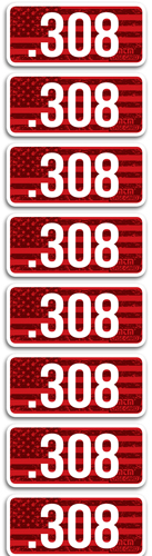 MTM AMMO CALIBER LABELS 308 8-PACK - for sale