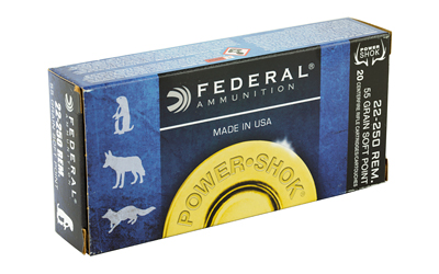 FEDERAL POWER-SHOK 22-250 REM 55GR SP 20RD 10BX/CS - for sale