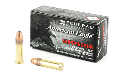 FEDERAL 22LR SUPPRESSOR 45GR COPPER PLTD LEAD 50RD 100BX/CS - for sale