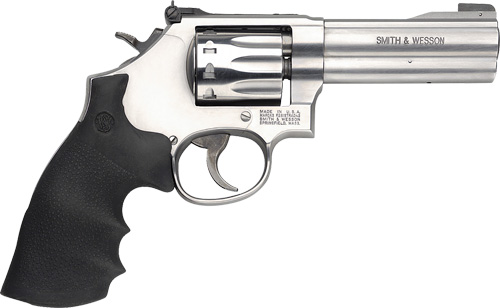 S&W 617 .22LR 4" AS 10-SHOT STAINLESS BLACK RUBBER - for sale
