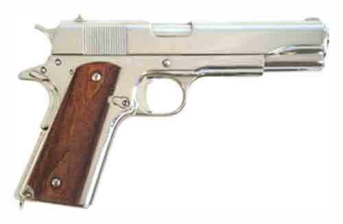 CIMARRON 1911A1 45ACP 5" FS 8-SHOT POLISHED NICKEL WALNUT - for sale