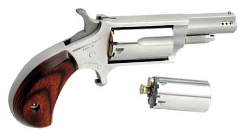 NAA MINI-REVOLVER COMBO 1-5/8" .22LR/.22WMR S/S PORTED WOOD - for sale