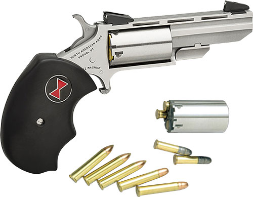 NAA "BLACK WIDOW" COMBO 2" FS 22LR/22WMR S/S BLACK RUBBER - for sale