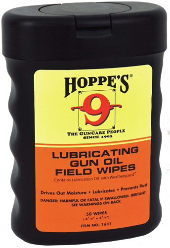 HOPPES GUN OIL FIELD WIPES 3"X5" 50C - for sale