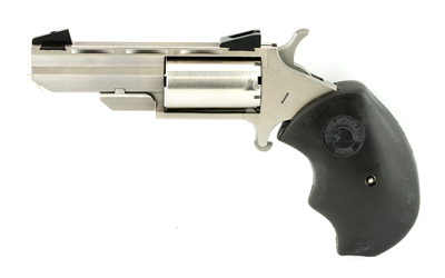 NAA "BLACK WIDOW" MINI-REVOLVR 22WMR 2" FS S/S BLACK RUBBER - for sale