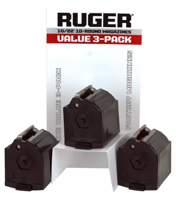 MAG RUGER 10/22 22LR 10RD BL 3PK - for sale