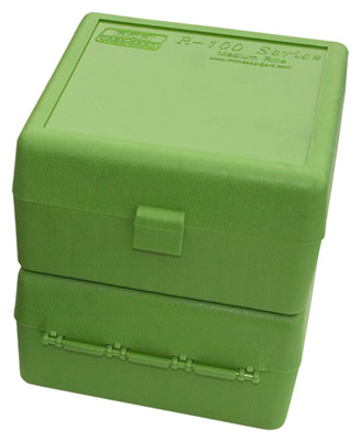 MTM AMMO BOX SMALL RIFLE 100-ROUNDS FLIP TOP STYLE GRN - for sale