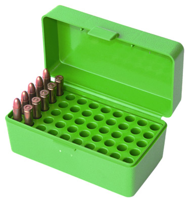 MTM AMMO BOX WSSM & 500SW 50-ROUNDS FLIP TOP STYLE GREEN - for sale