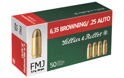 S&B 25 ACP 50GR FMJ-RN 50RD 40BX/CS - for sale