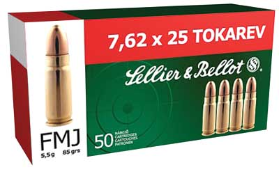 S&B 7.62X25 TOKAREV 85GR FMJ RN 50RD 30BX/CS - for sale