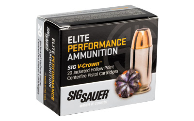 SIG 45 ACP 185GR ELITE V-CROWN JHP 20RD 10BX/CS - for sale