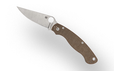 SPYDERCO MILITARY 2 CPM BRN CANVAS - for sale
