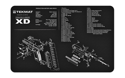 TEKMAT PISTOL MAT SPRNGFLD XD BLK - for sale