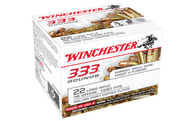 WINCHESTER 22LR 1280FPS 36GR PLATE HP 333RD 10BX/CS - for sale