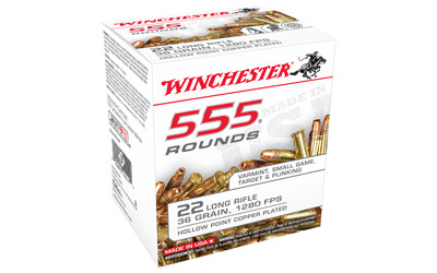 WINCHESTER 22LR 36GR PLATED HP 1280FPS 555RD 10BX/CS - for sale
