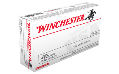 WINCHESTER USA 45 ACP 230GR FMJ RN 50RD 10BX/CS - for sale