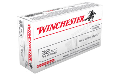 WINCHESTER USA 32 ACP 71GR FMJ-RN 50RD 10BX/CS - for sale